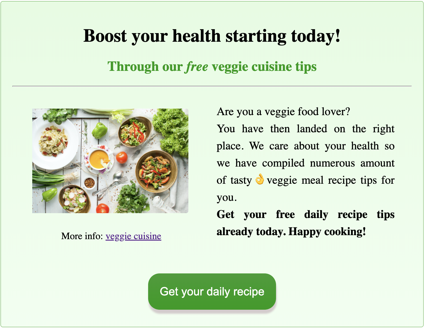 veggie cuisine app